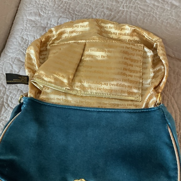 TWIGGY Blue Velvet Women's Cosmetic Bag with Multicolor Jewel Accents - Picture 6 of 10